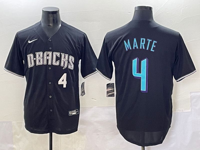 Men Arizona Diamondback #4 Marte Black Joint Name 2025 Nike MLB Jersey style 32->arizona diamondback->MLB Jersey